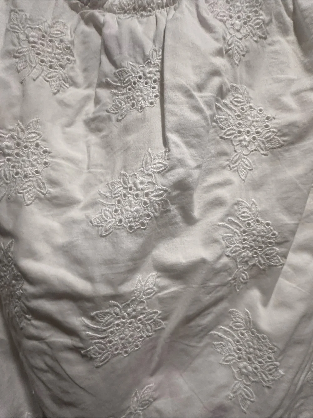J Crew Square Neck Top Embroidered Eyelet Blouse Shirt SMALL AN408 Short Sleeve